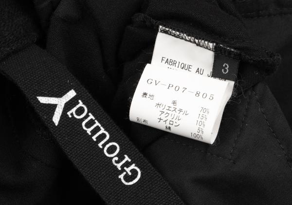 Ground Y Flannel Wool Paneled Skirt Pants Black Size 3