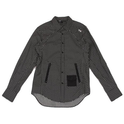 Y-3 Cotton Dot Print Zip Pocket Shirt Black White Size XS