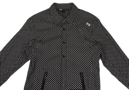 Y-3 Cotton Dot Print Zip Pocket Shirt Black White Size XS