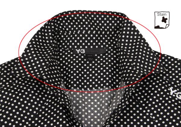 Y-3 Cotton Dot Print Zip Pocket Shirt Black White Size XS