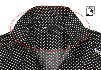 Y-3 Cotton Dot Print Zip Pocket Shirt Black White Size XS
