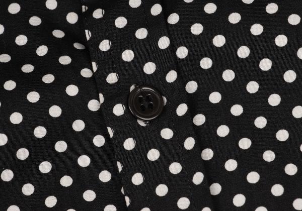Y-3 Cotton Dot Print Zip Pocket Shirt Black White Size XS