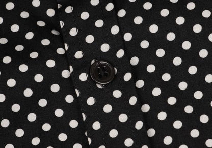 Y-3 Cotton Dot Print Zip Pocket Shirt Black White Size XS