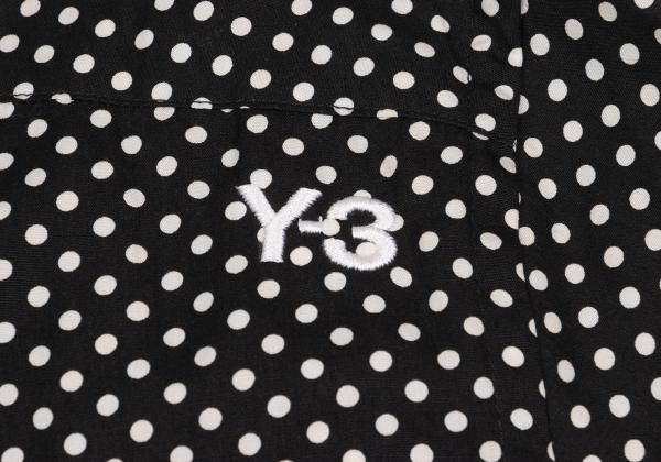 Y-3 Cotton Dot Print Zip Pocket Shirt Black White Size XS