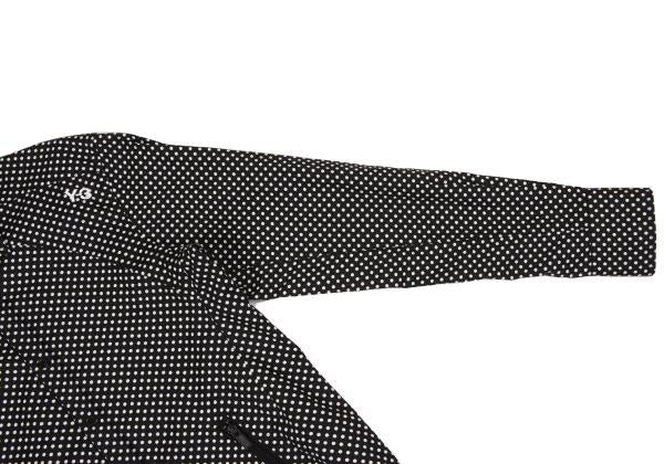 Y-3 Cotton Dot Print Zip Pocket Shirt Black White Size XS
