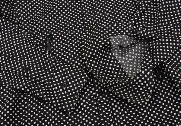 Y-3 Cotton Dot Print Zip Pocket Shirt Black White Size XS