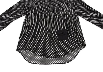 Y-3 Cotton Dot Print Zip Pocket Shirt Black White Size XS