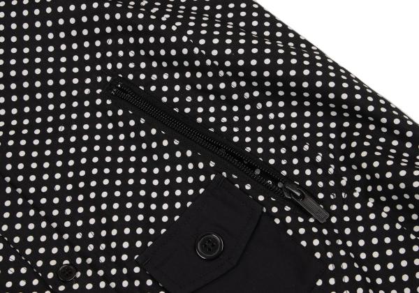 Y-3 Cotton Dot Print Zip Pocket Shirt Black White Size XS
