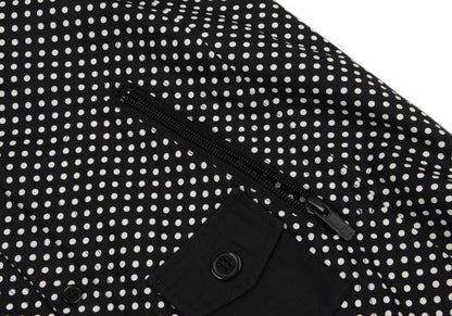 Y-3 Cotton Dot Print Zip Pocket Shirt Black White Size XS