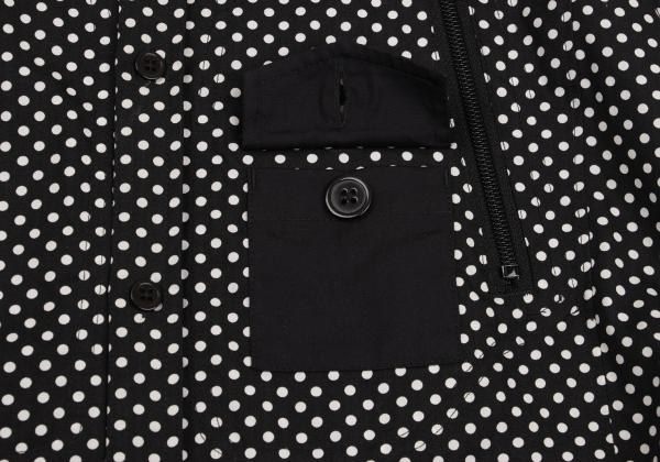 Y-3 Cotton Dot Print Zip Pocket Shirt Black White Size XS