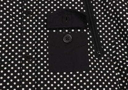 Y-3 Cotton Dot Print Zip Pocket Shirt Black White Size XS