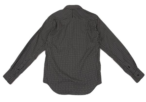 Y-3 Cotton Dot Print Zip Pocket Shirt Black White Size XS