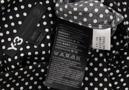 Y-3 Cotton Dot Print Zip Pocket Shirt Black White Size XS