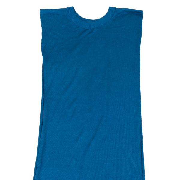 Y-3 Rayon Sleeveless Long Knit Vest Blue Size NS