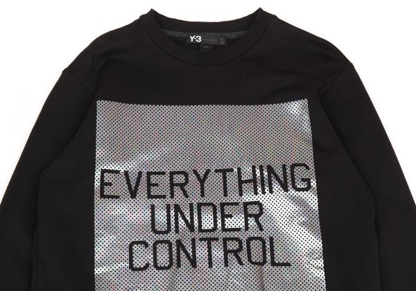 Y-3 Black Square Dot Foil Logo Print Sweatshirt Size L