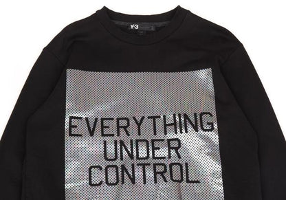 Y-3 Black Square Dot Foil Logo Print Sweatshirt Size L