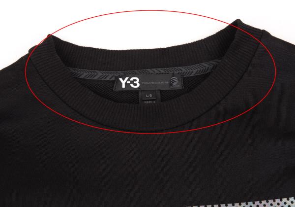 Y-3 Black Square Dot Foil Logo Print Sweatshirt Size L