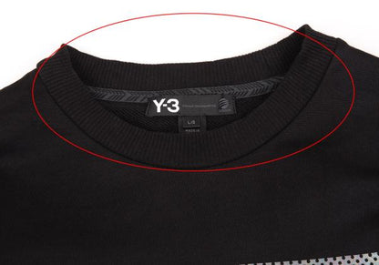 Y-3 Black Square Dot Foil Logo Print Sweatshirt Size L