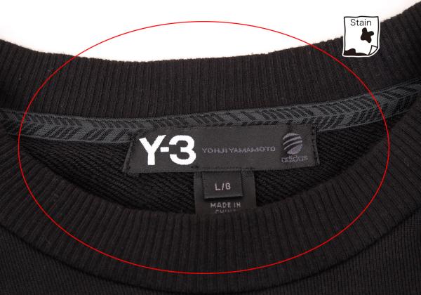 Y-3 Black Square Dot Foil Logo Print Sweatshirt Size L