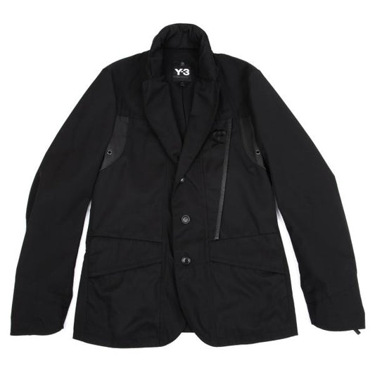 Y-3 Faux Leather Panel Ventilation Jacket Black Size S