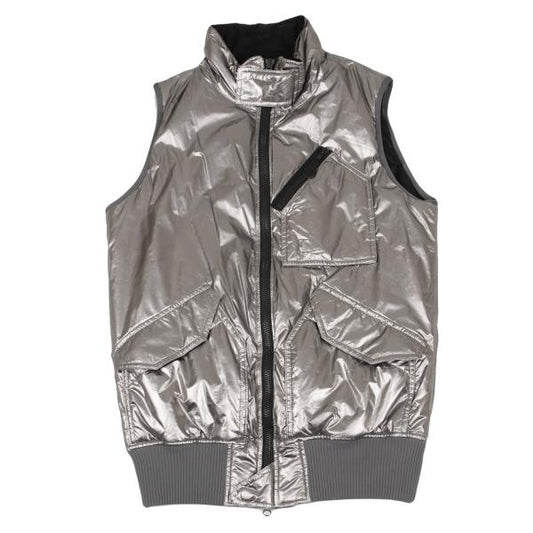 Y-3 Poly Metallic Padded Vest Silver Size S