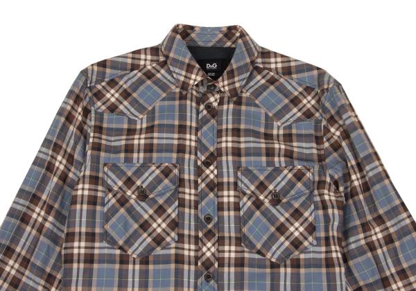 Dolce & Gabbana D&G Cotton Check Western Yoke Shirt Size M