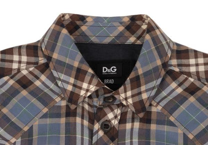 Dolce & Gabbana D&G Cotton Check Western Yoke Shirt Size M