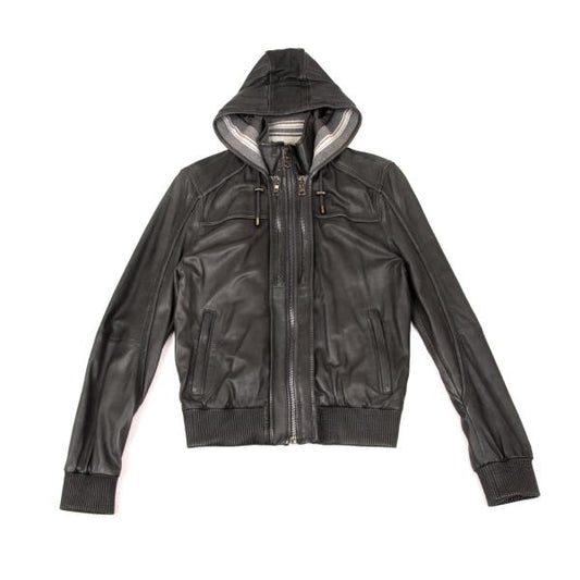 Dolce & Gabbana D&G Lamb Ribbed Hooded Zip Jacket Size 46