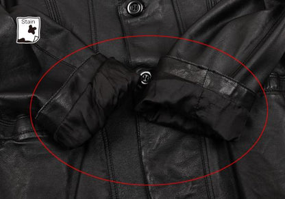 EMPORIO ARMANI Back Cutwork Leather Blazer Black Size 46