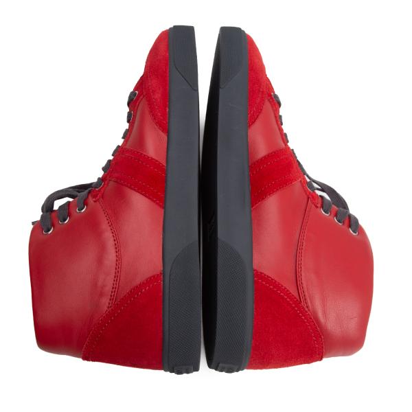 ARMANI COLLEZIONI Red Suede Panel Leather Sneakers Size 28cm