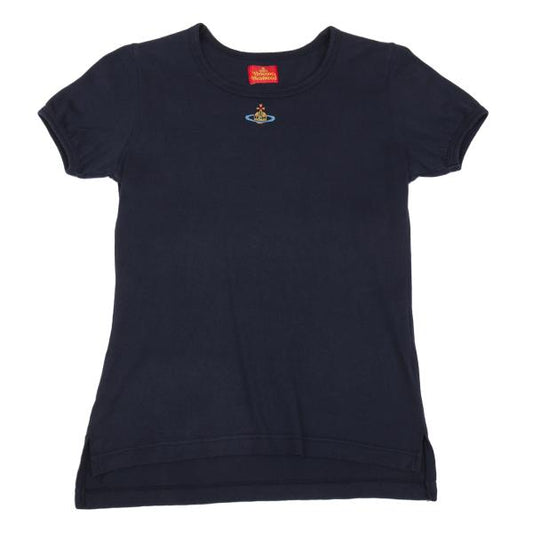 Vivienne Westwood Cotton Orb Embroidered T-Shirt Navy Size M