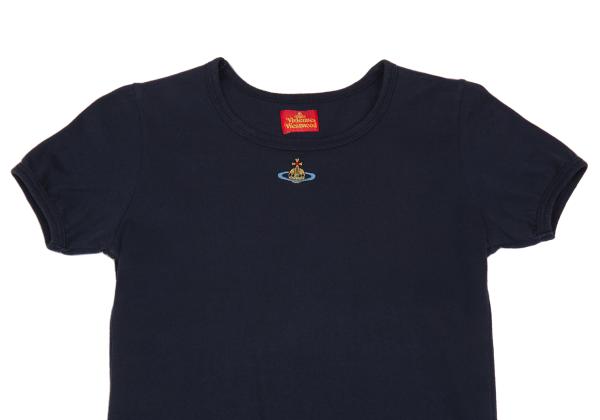 Vivienne Westwood Cotton Orb Embroidered T-Shirt Navy Size M