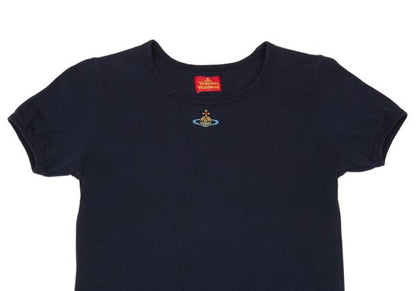 Vivienne Westwood Cotton Orb Embroidered T-Shirt Navy Size M