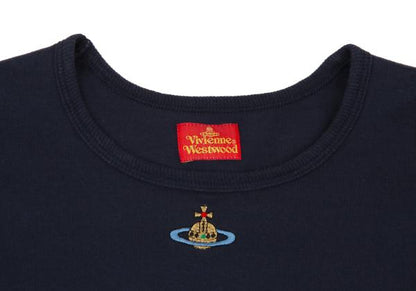 Vivienne Westwood Cotton Orb Embroidered T-Shirt Navy Size M