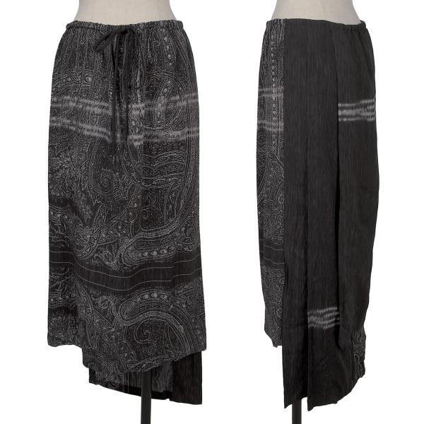 Yohji Yamamoto FEMME 19SS Rayon Paisley Skirt Black Size 1