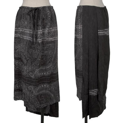 Yohji Yamamoto FEMME 19SS Rayon Paisley Skirt Black Size 1