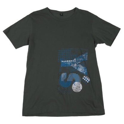 Y's 20AW Cotton Logo Pigment Print T-Shirt Blue Size 2