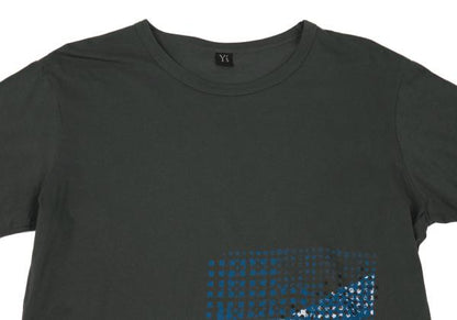 Y's 20AW Cotton Logo Pigment Print T-Shirt Blue Size 2