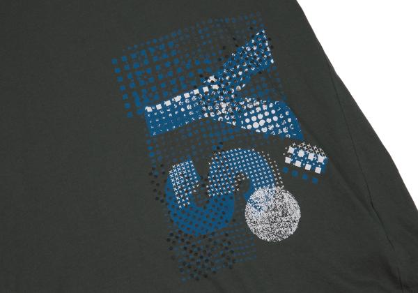 Y's 20AW Cotton Logo Pigment Print T-Shirt Blue Size 2
