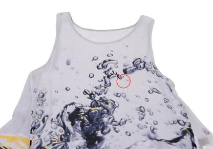 Y's 13SS Cupro Water Print Flare Tank Top Light Blue Size 1
