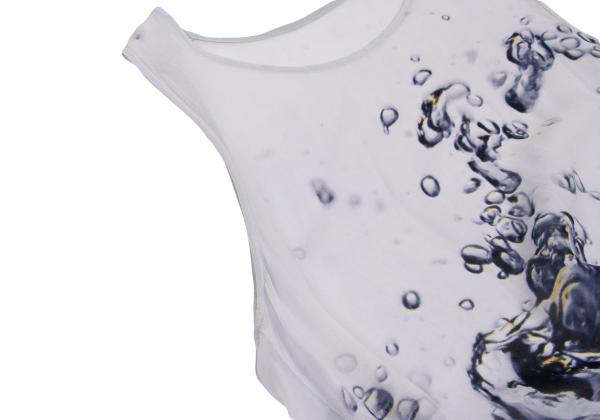 Y's 13SS Cupro Water Print Flare Tank Top Light Blue Size 1