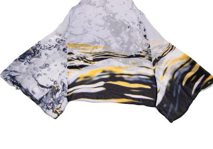 Y's 13SS Cupro Water Print Flare Tank Top Light Blue Size 1