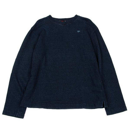 45rpm 45R Indigo Dye One Point Logo V-Neck Sweatshirt Size 5