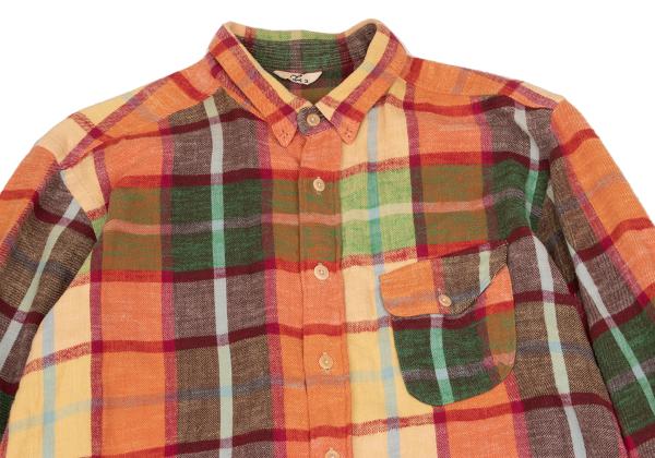 45rpm 45R Colorful Check Flannel Shirt Red Multi Size 3