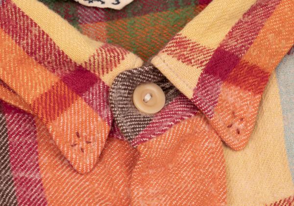 45rpm 45R Colorful Check Flannel Shirt Red Multi Size 3