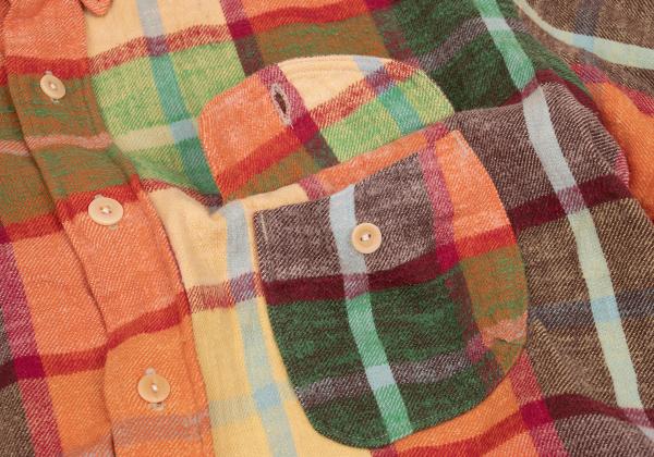 45rpm 45R Colorful Check Flannel Shirt Red Multi Size 3
