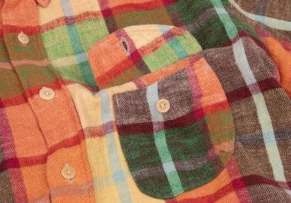 45rpm 45R Colorful Check Flannel Shirt Red Multi Size 3