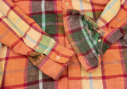 45rpm 45R Colorful Check Flannel Shirt Red Multi Size 3