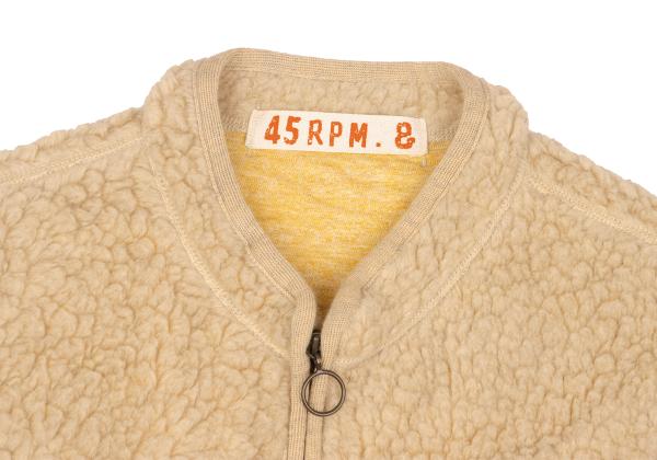 45rpm& Beige Wool Blend Boa Fleece Zip Up Vest Size 3
