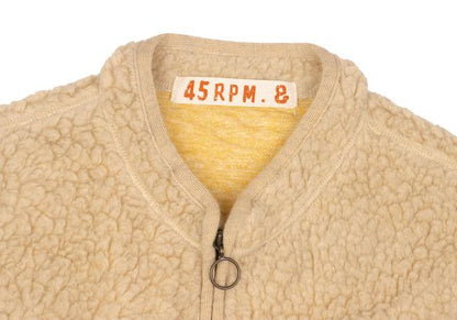 45rpm& Beige Wool Blend Boa Fleece Zip Up Vest Size 3